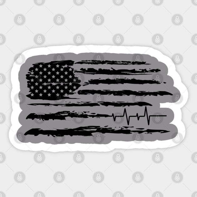 distressed flag medical sinus rhythm Sticker by PixieMomma Co